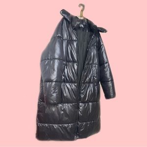 H&M Puff Long ( polyester fill) Winter Coat. With attached hood .